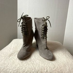 Betsey Johnson Lace Up Grey Boots